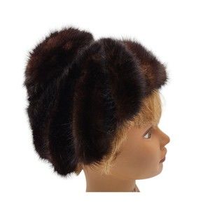 Vintage Conrad & Chandler New York Mink Fur Hat Black Brown Swirls Mobwife PROP